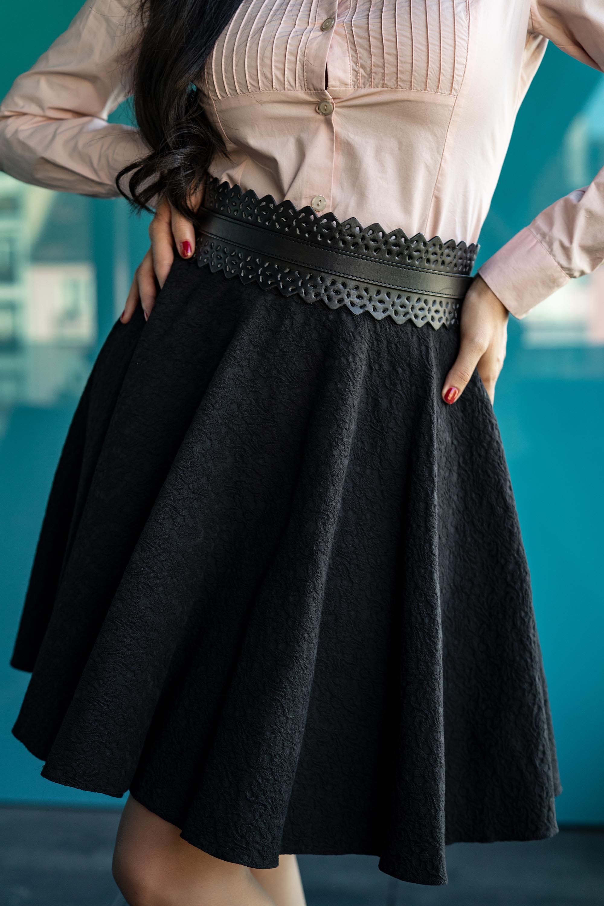 Black brocade skirt