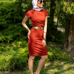 Brick red dress