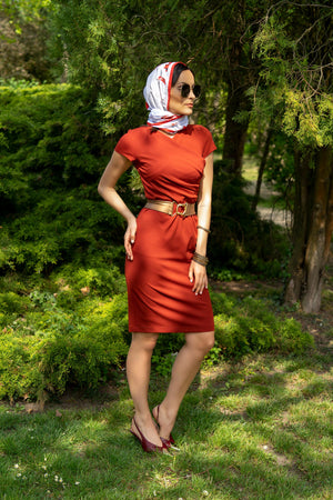 Brick red dress