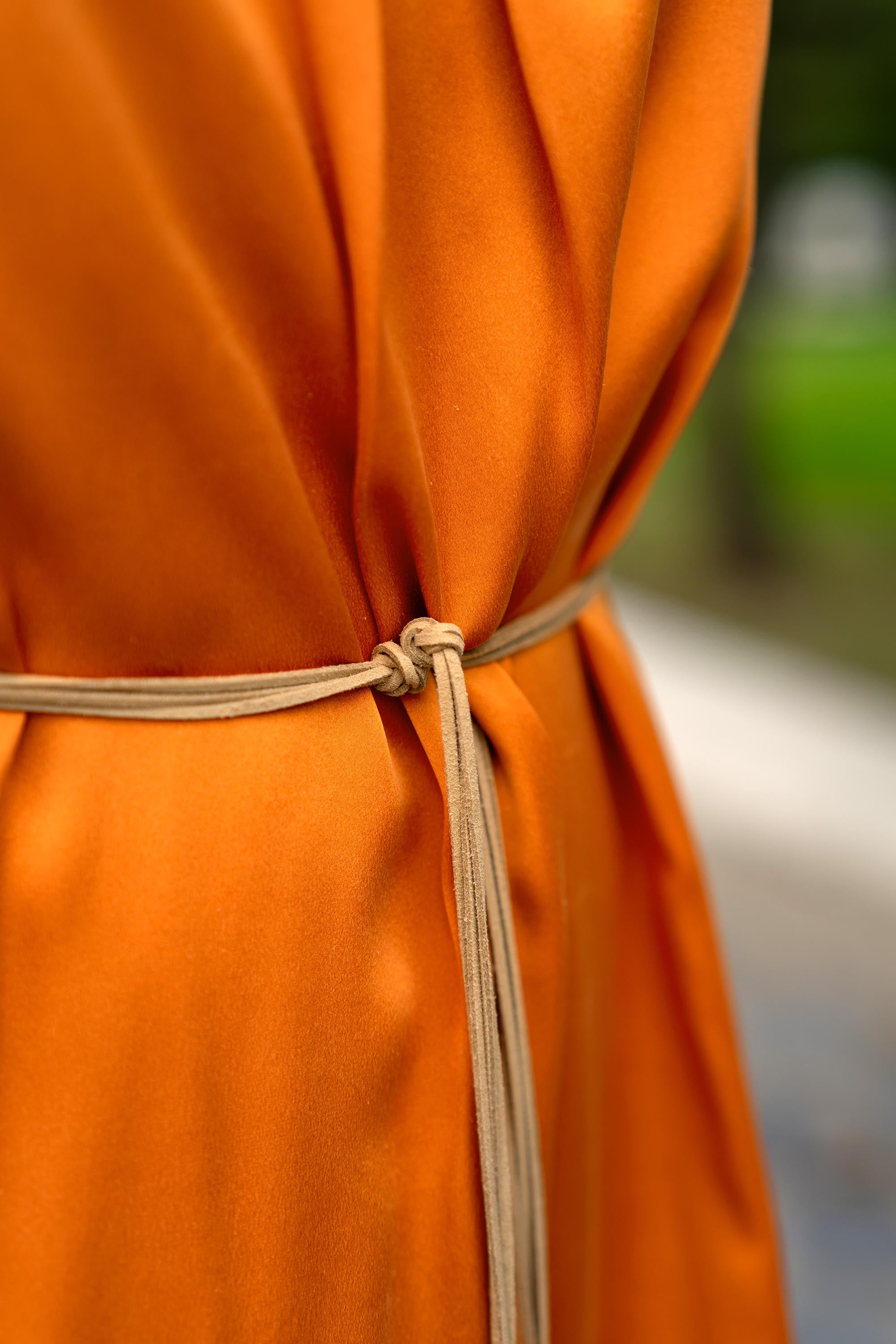Mandarin-grey floss dress