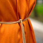 Mandarin-grey floss dress