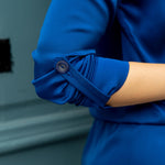 Royal blue shift-dress