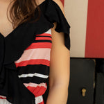 Striped frilly summer dress