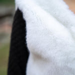 White fake fur vest